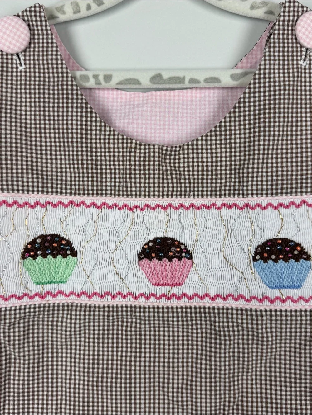 Beaux et Belles New Orleans Smocked Sleeveless Dress Cupcake Birthday Size 4
